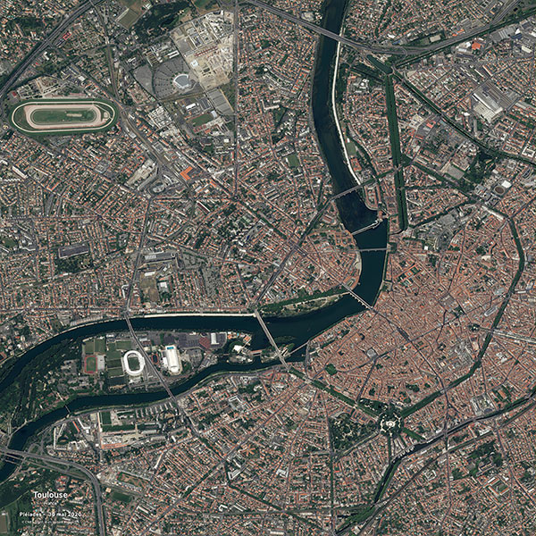 Toulouse vue par le satellite Pléiades